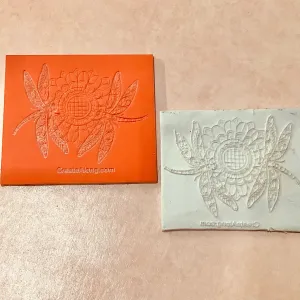 Deco Dragonflies and Sunflower Elements rubber clay texture stamp