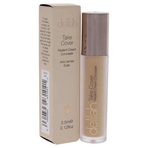 delilah - Take Cover Radiant Cream Concealer - Marble - Easily Blendable, Hydrating, Long-Lasting, Light Reflecting, Imperfections Corrector - Enriched with Vitamin E - Medium to Full Coverage-0.12 Oz