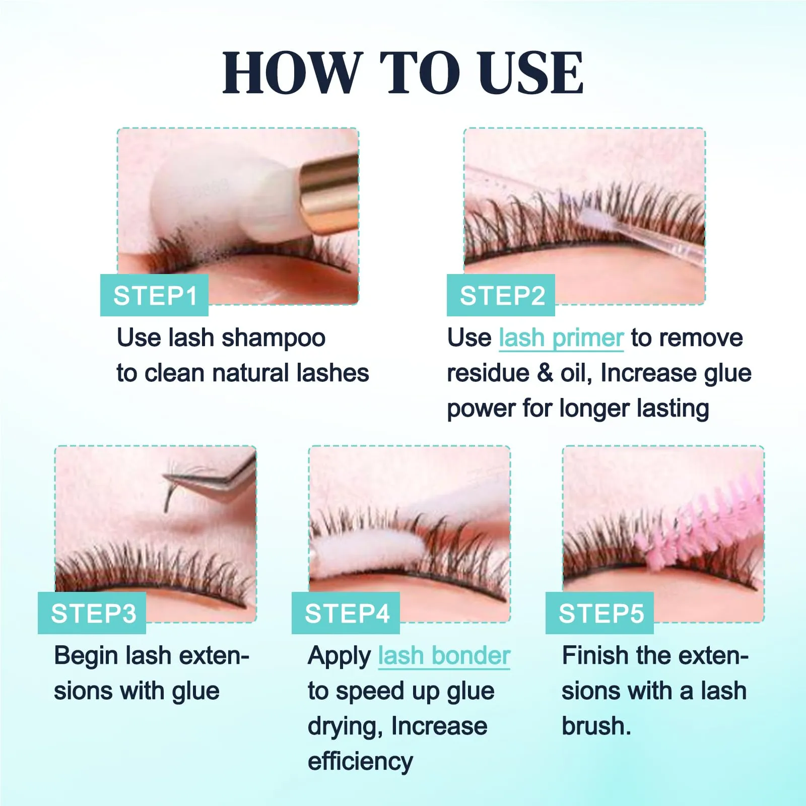 DF touchjoy Lash Primer for Eyelash Extensions, Longer Retention Clean Oil & Dust of Lashes, Lash Extension Primer Reduce Eye Irritation Professional Eyelash Supplies 15ml