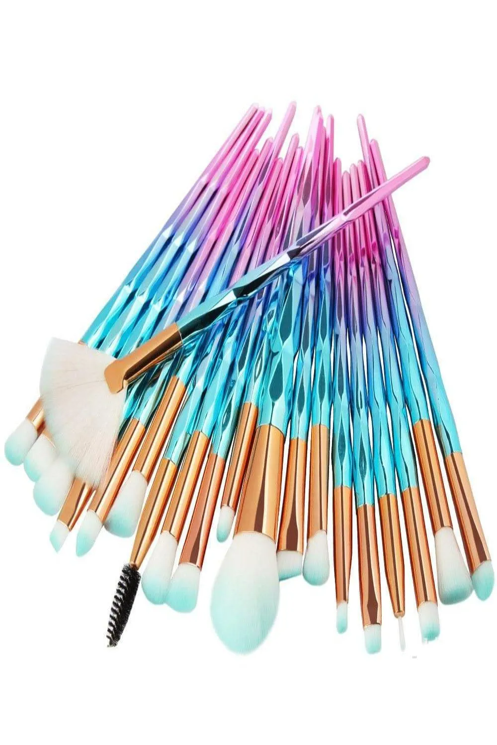 Diamond Makeup Blending Brushes Set - 20 Pcs