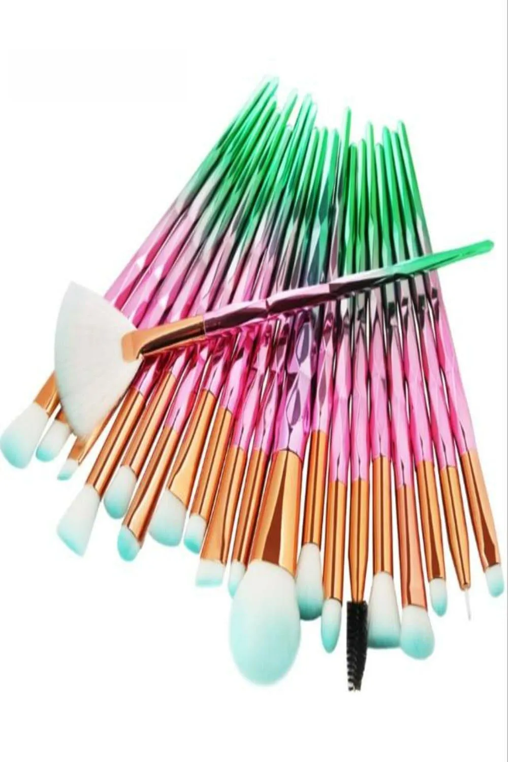 Diamond Makeup Blending Brushes Set - 20 Pcs