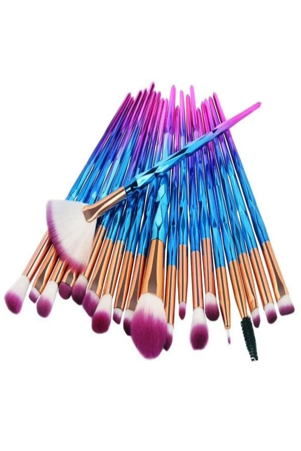 Diamond Makeup Blending Brushes Set - 20 Pcs