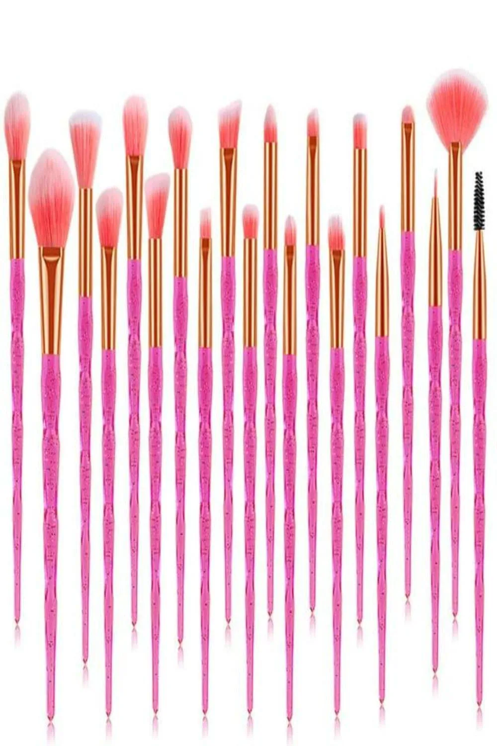 Diamond Makeup Blending Brushes Set - 20 Pcs