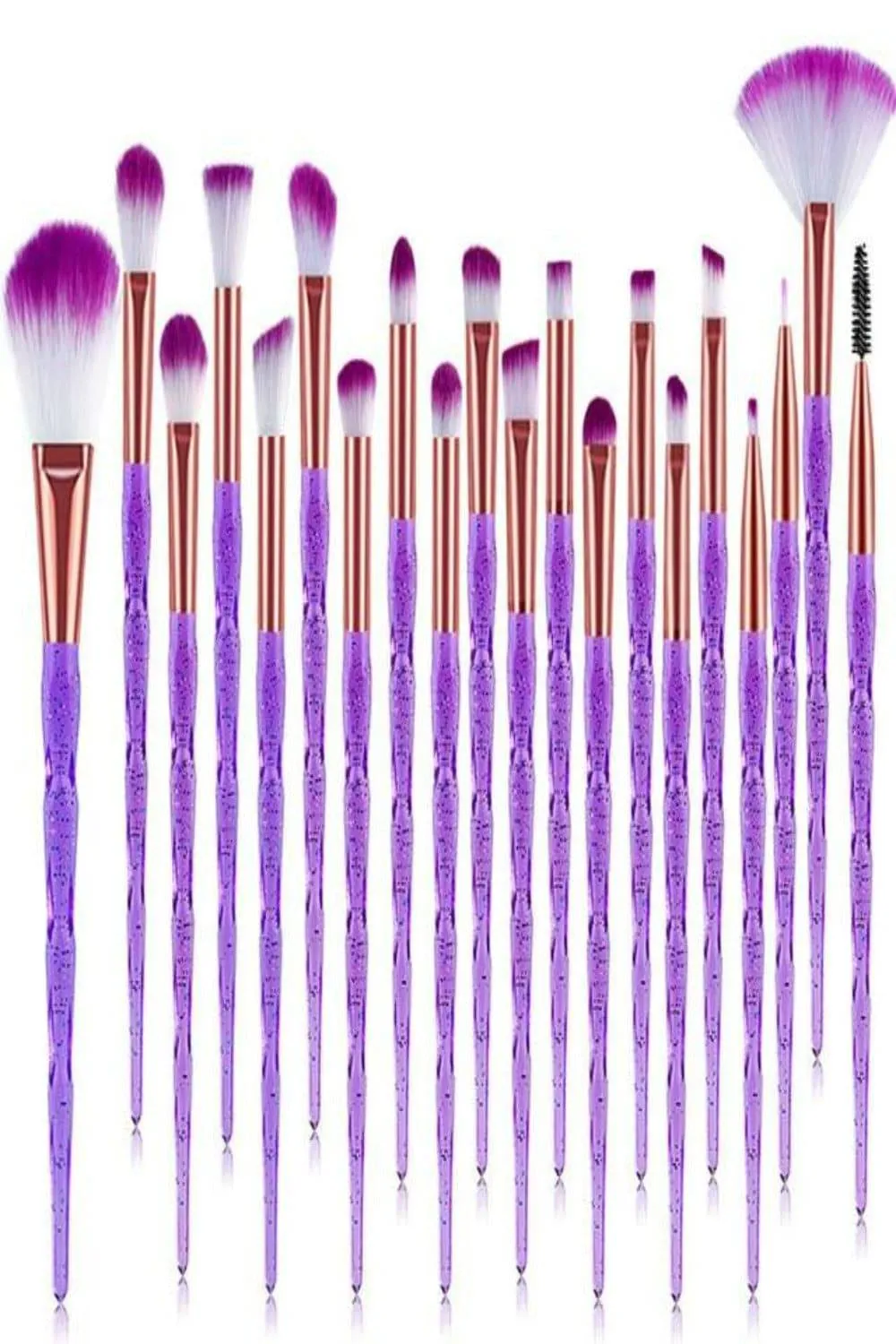 Diamond Makeup Blending Brushes Set - 20 Pcs