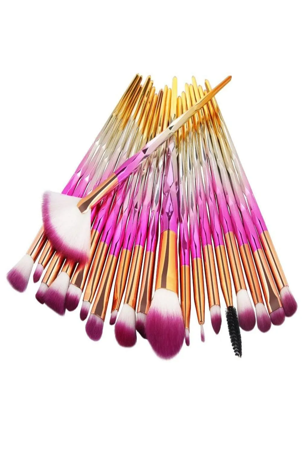 Diamond Makeup Blending Brushes Set - 20 Pcs