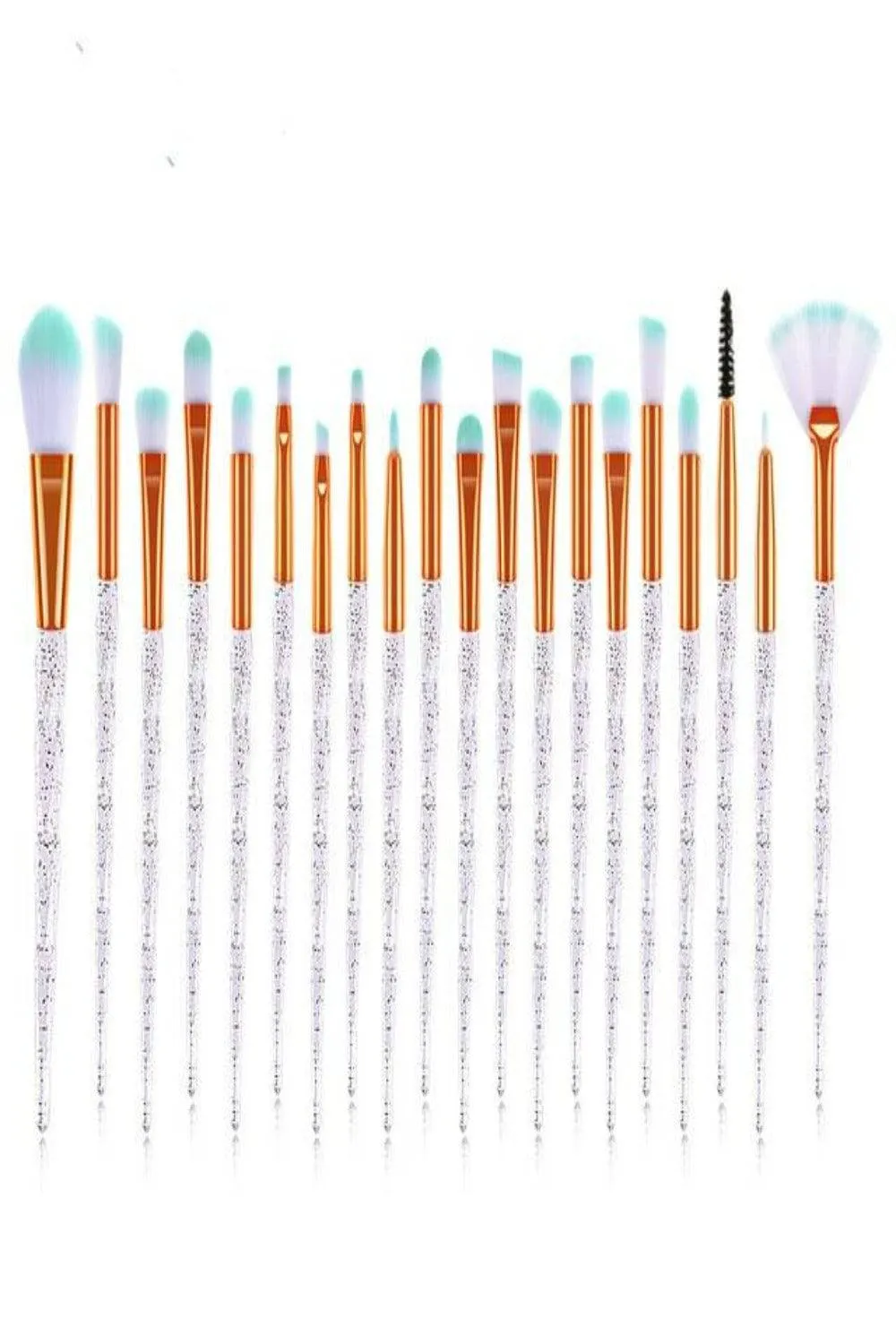 Diamond Makeup Blending Brushes Set - 20 Pcs