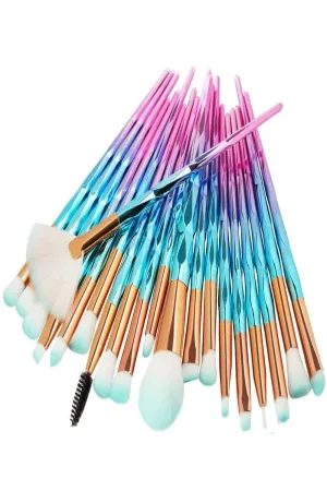 Diamond Makeup Blending Brushes Set - 20 Pcs