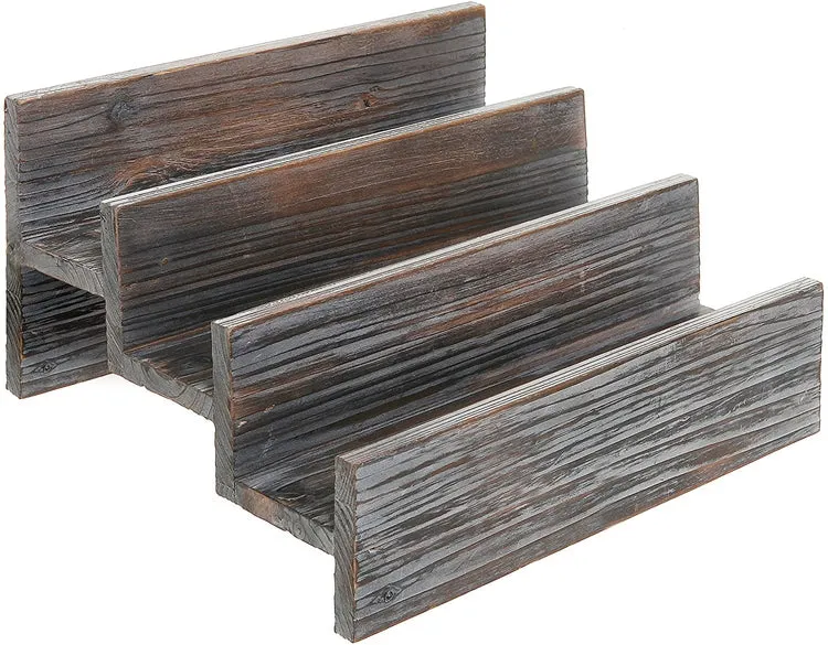 Distressed Wood Spice Rack Storage Organizer Shelf, 3 Tier