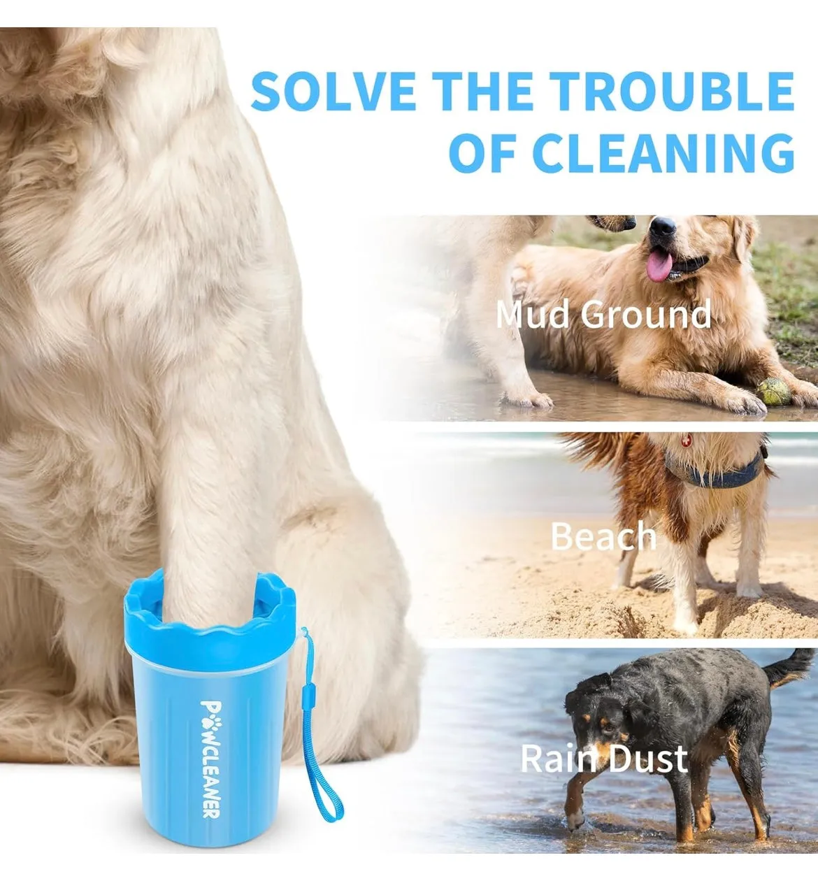 Dog Paw Cleaner, Washer, Buddy Muddy Pet Foot Cleaner for Small Medium Large Breed Dogs/Cats