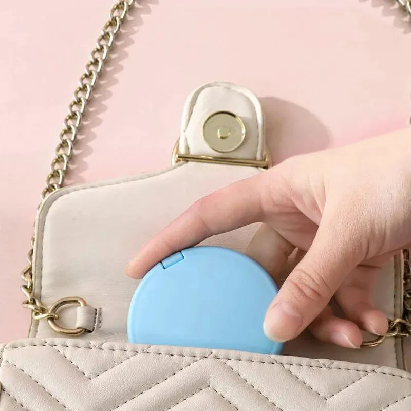 Double Sided Handheld Travel Makeup Mirror Mini Portable Pocket Folding Round Beauty Cosmetic Mirror