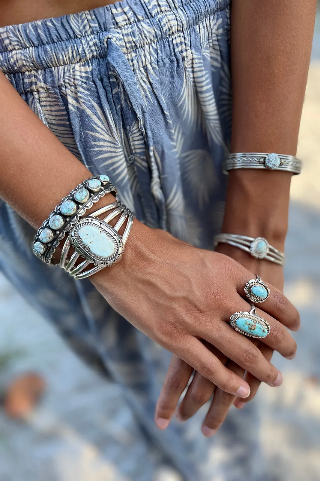 Dry Creek White Turquoise Ring (Size 9 1/4)