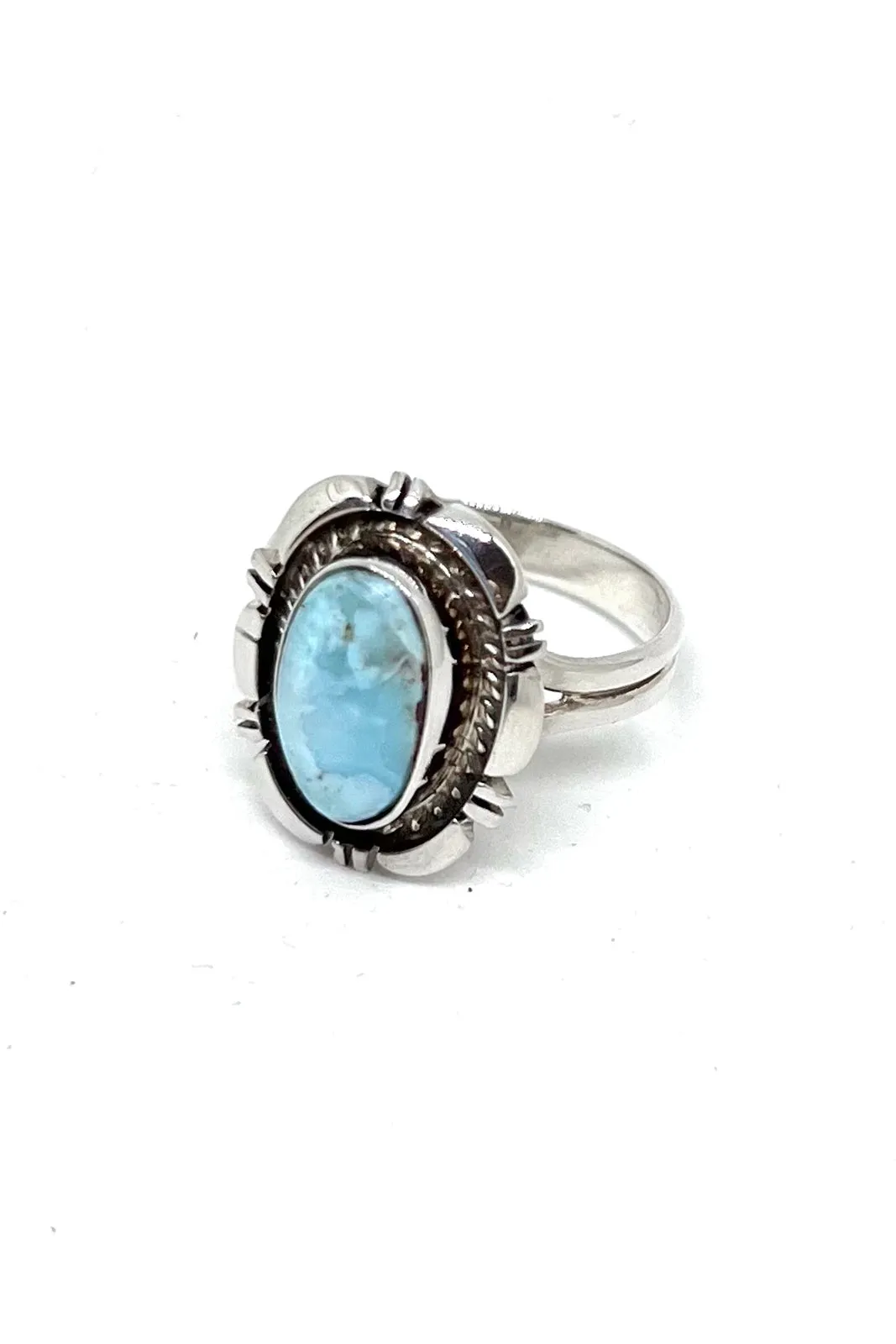 Dry Creek White Turquoise Ring (Size 9 1/4)