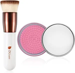 DUcare Flat Top Kabuki Foundation Brush   Makeup Brush Cleanser Solid Soap
