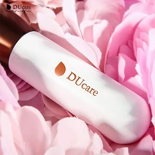 DUcare Flat Top Kabuki Foundation Brush, Synthetic Professional Liquid Blending Mineral Powder Makeup Tools, Rose Golden/White