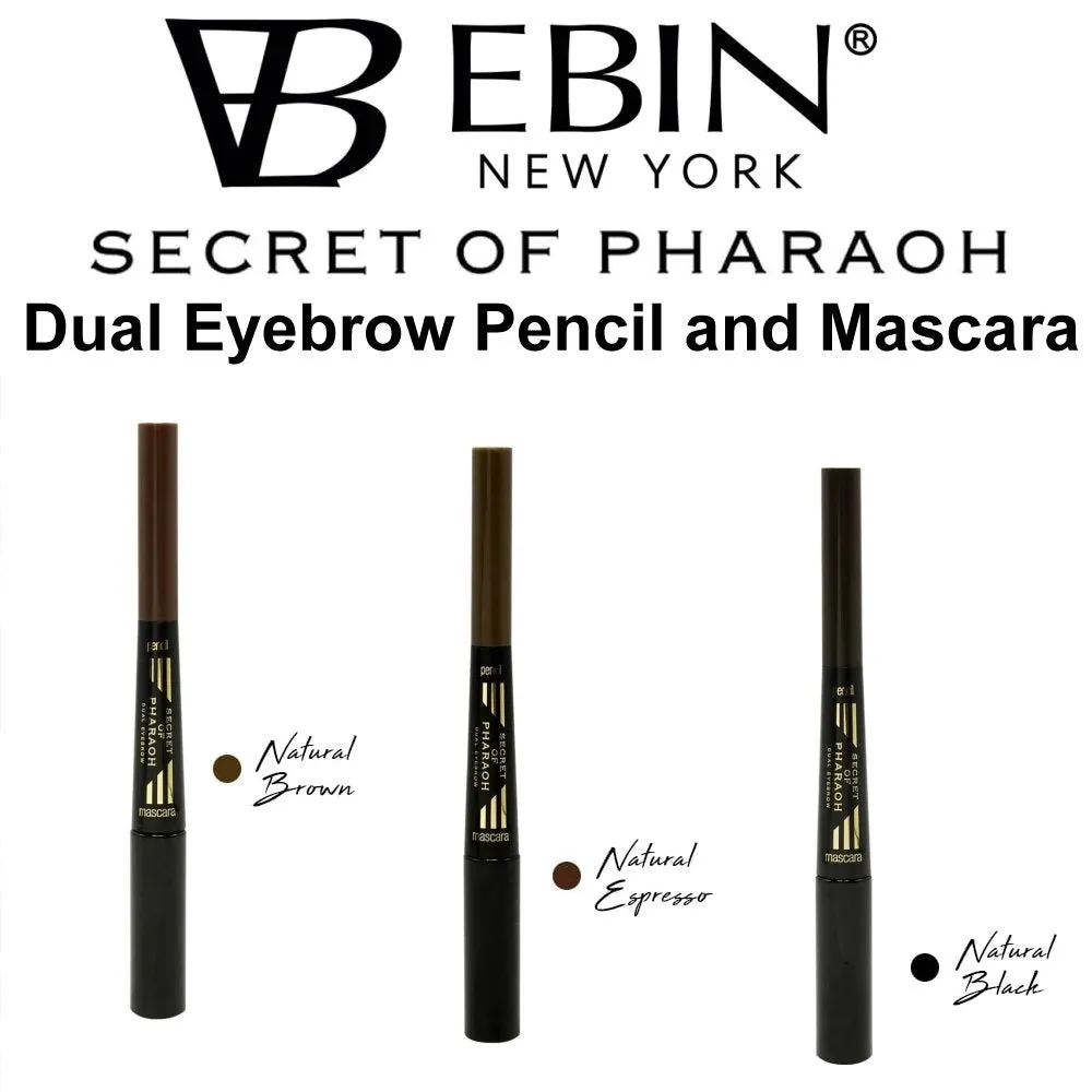 Ebin "Secret of Pharaoh" Duel Eyebrow Pencil & Mascara (Black, Expresso, or Brown)