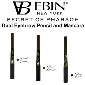 Ebin "Secret of Pharaoh" Duel Eyebrow Pencil & Mascara (Black, Expresso, or Brown)