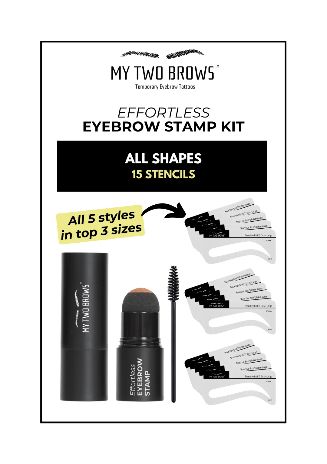 Effortless Eyebrow Stencils - 25 Pack - All Styles & Sizes