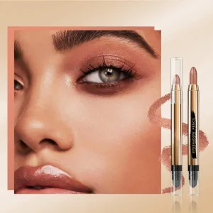 Ehinew Eyeshadow Stick - Neutral and Brown Metallic Eye Shadow Stick Makeup - Champagne Matte & Glitter Eyeshadow - Creamy & Waterproof Eyeshadow Brightener Pencil (11# Reddish)
