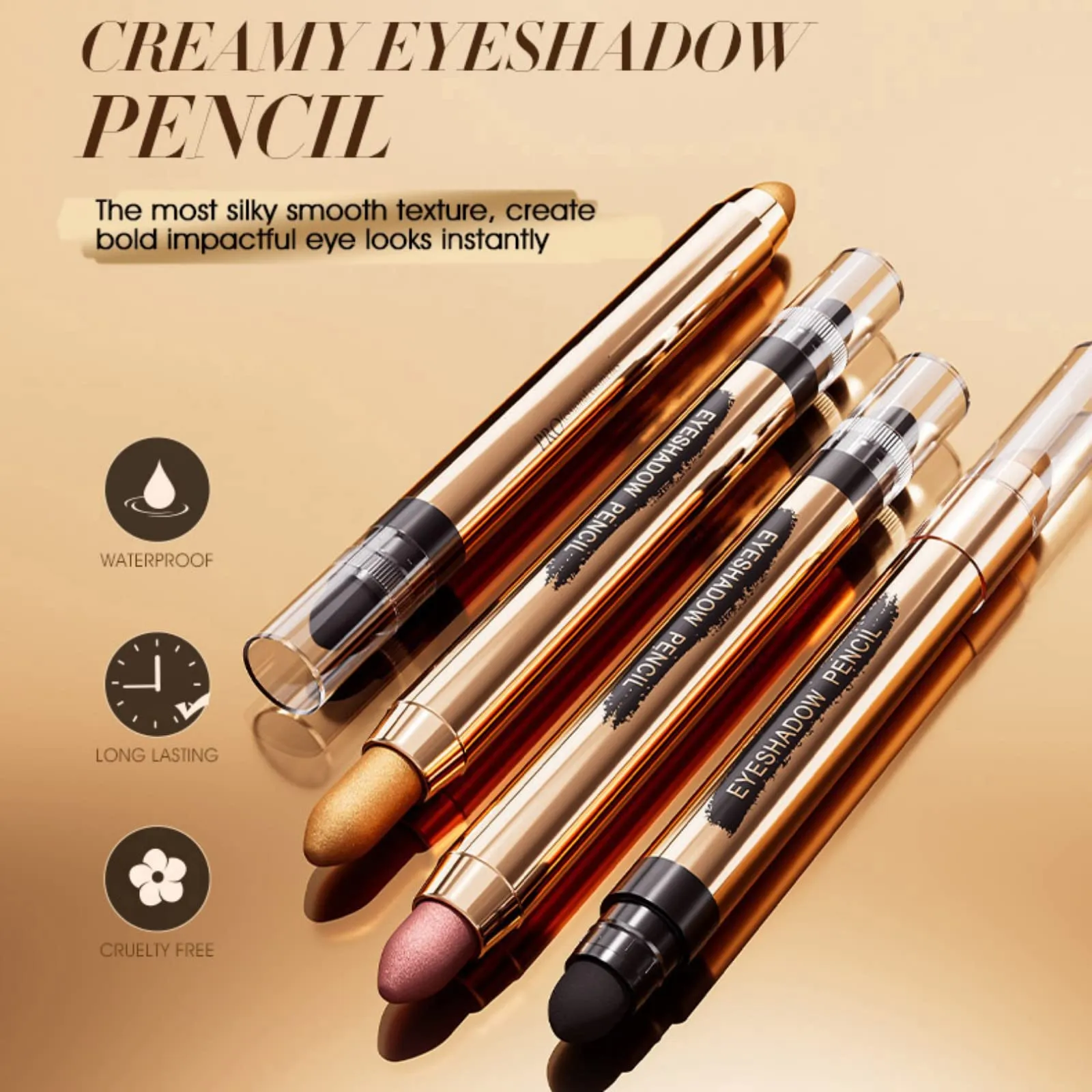 Ehinew Eyeshadow Stick - Neutral and Brown Metallic Eye Shadow Stick Makeup - Champagne Matte & Glitter Eyeshadow - Creamy & Waterproof Eyeshadow Brightener Pencil (11# Reddish)