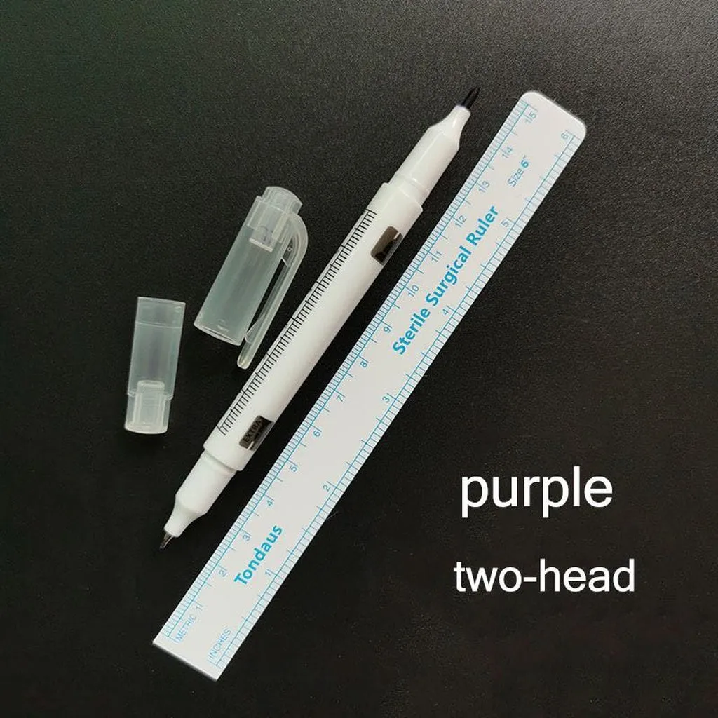 EKCLODA - 10 Pcs Microblading Supplies Tattoo Marker Pen Permanent Makeup Accessories White Surgical Skin Marker Pen for Eyebrow Scribe Tool