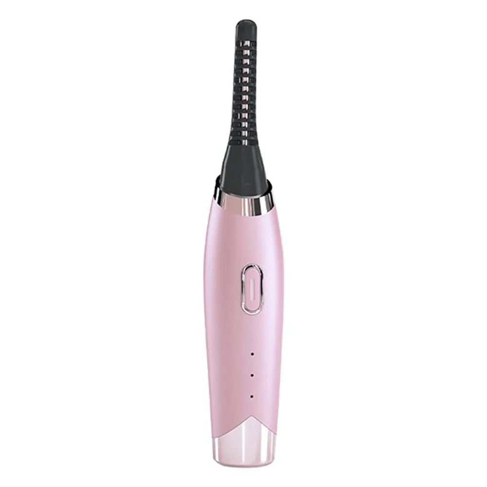 Electric Eyelash Curler Temperature Controlled Makeup Eyelash Curler Tool-Pink