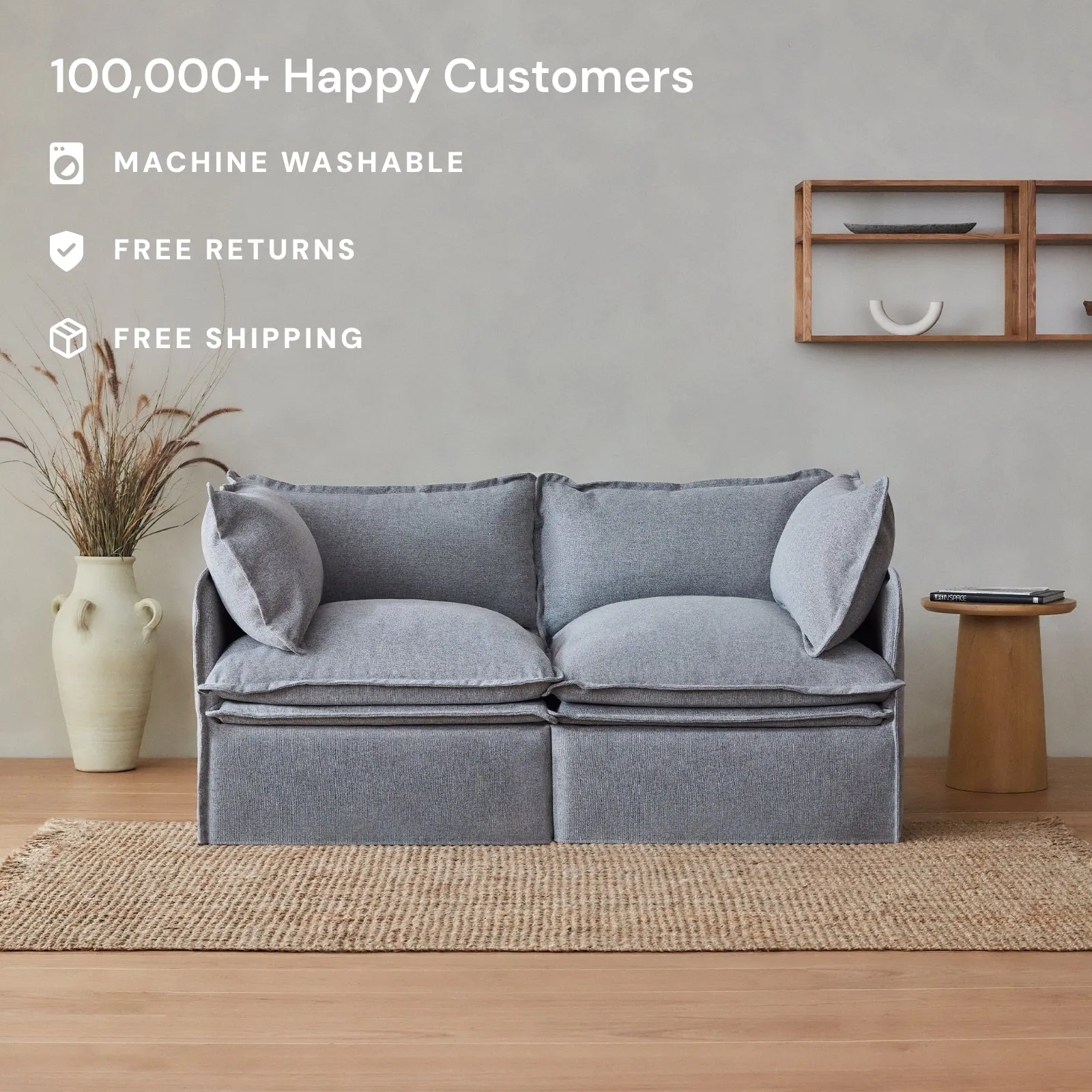 Elevate Comfort Layer for 5-Seater Open-Ends Corner Sectional in Powder
