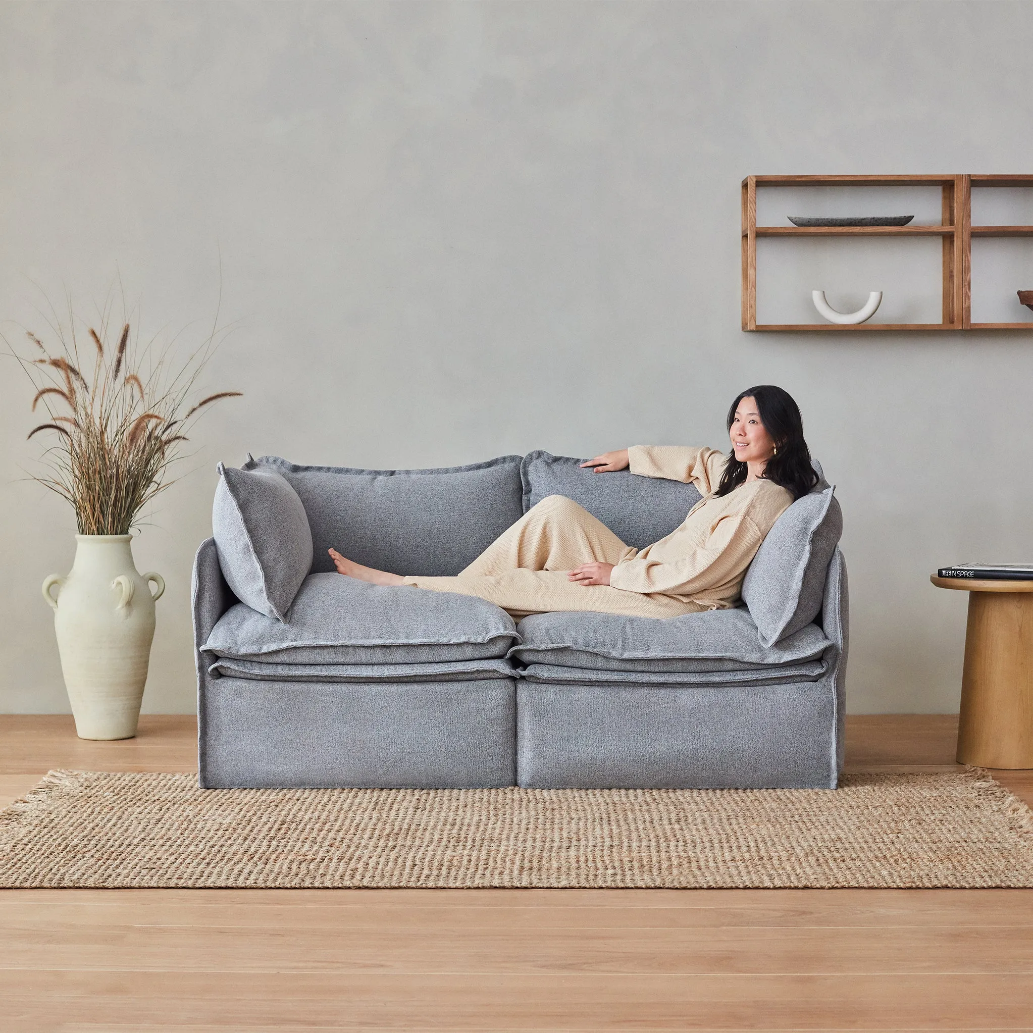 Elevate Comfort Layer for 5-Seater Open-Ends Corner Sectional in Powder
