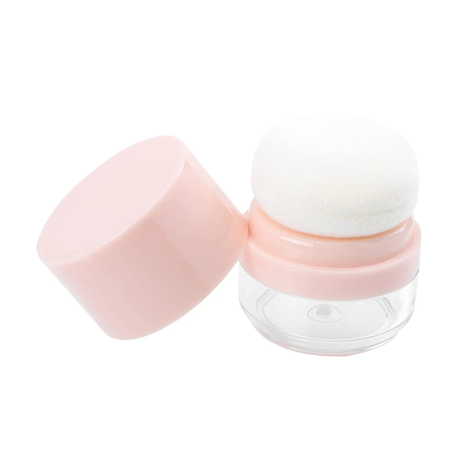 Empty Makeup Powder Box Mini Compact Portable Translucent Perfect for Loose Powder Blusher