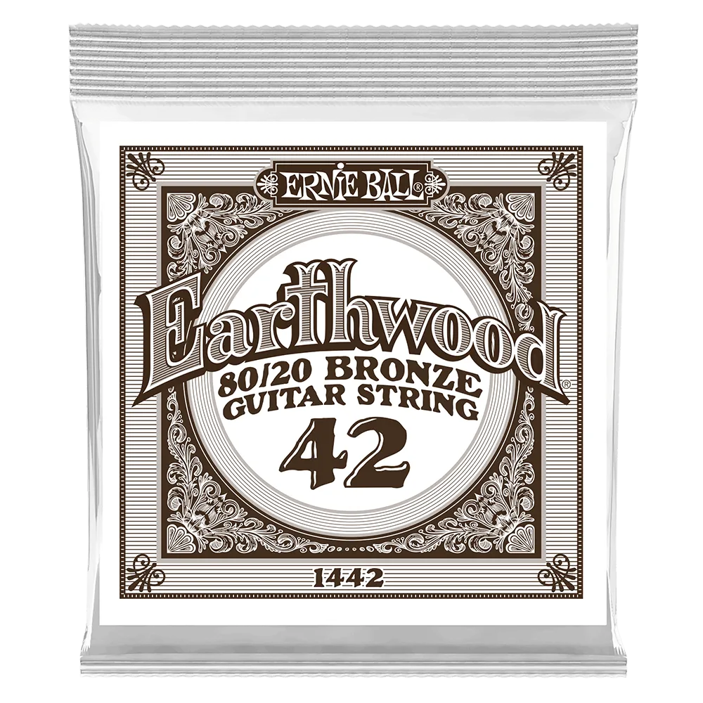 Ernie Ball 1442EB 6-Pack Earthwood 80/20 Bronze Acoustic Guitar Strings - 0.042
