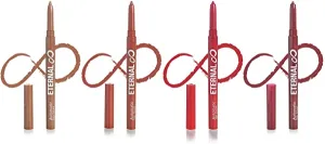 Eternal Automatic Twist Up Water Resistant Lip Liner Set – Easy Glide-on, Long Lasting and Non-Smudge Retractable Lip Pencil with Pigments and Professional Creamy Matte Finish (4 Pack)