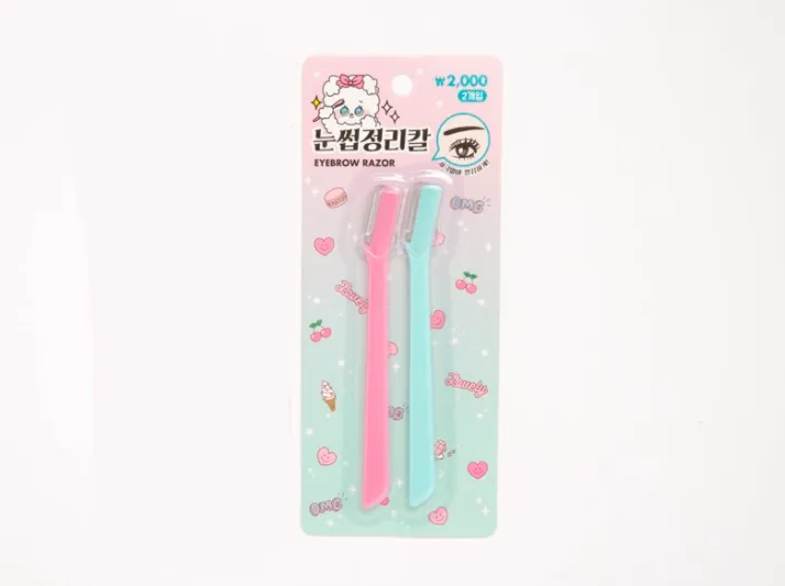 Eyebrow Razor Mint Pink 2PCS