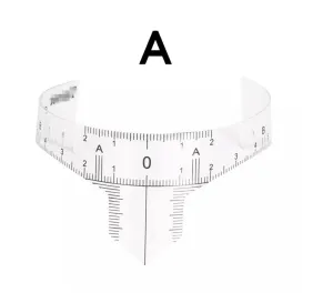 Eyebrow ruler, reusable, for eyebrow shaping and positioning