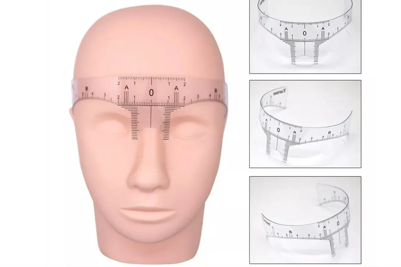 Eyebrow ruler, reusable, for eyebrow shaping and positioning