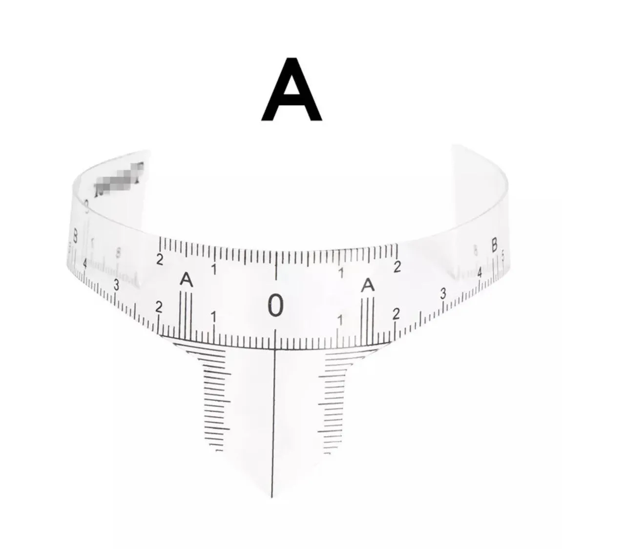 Eyebrow ruler, reusable, for eyebrow shaping and positioning