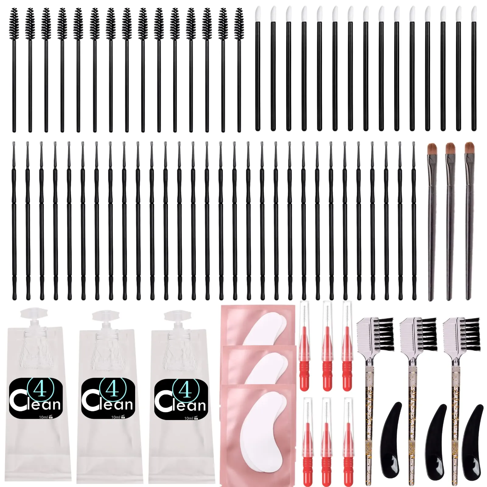 Eyelash Lift Tools, Eyelash Extensions Cleaner Remover Tools Kit Lash Lift Kit supplies, Brow Lamination Tools, DIY Lash Lifting Accessories, Full Lash, and Brow Brush Kit Home Use or Salon (lash brow tools kit)