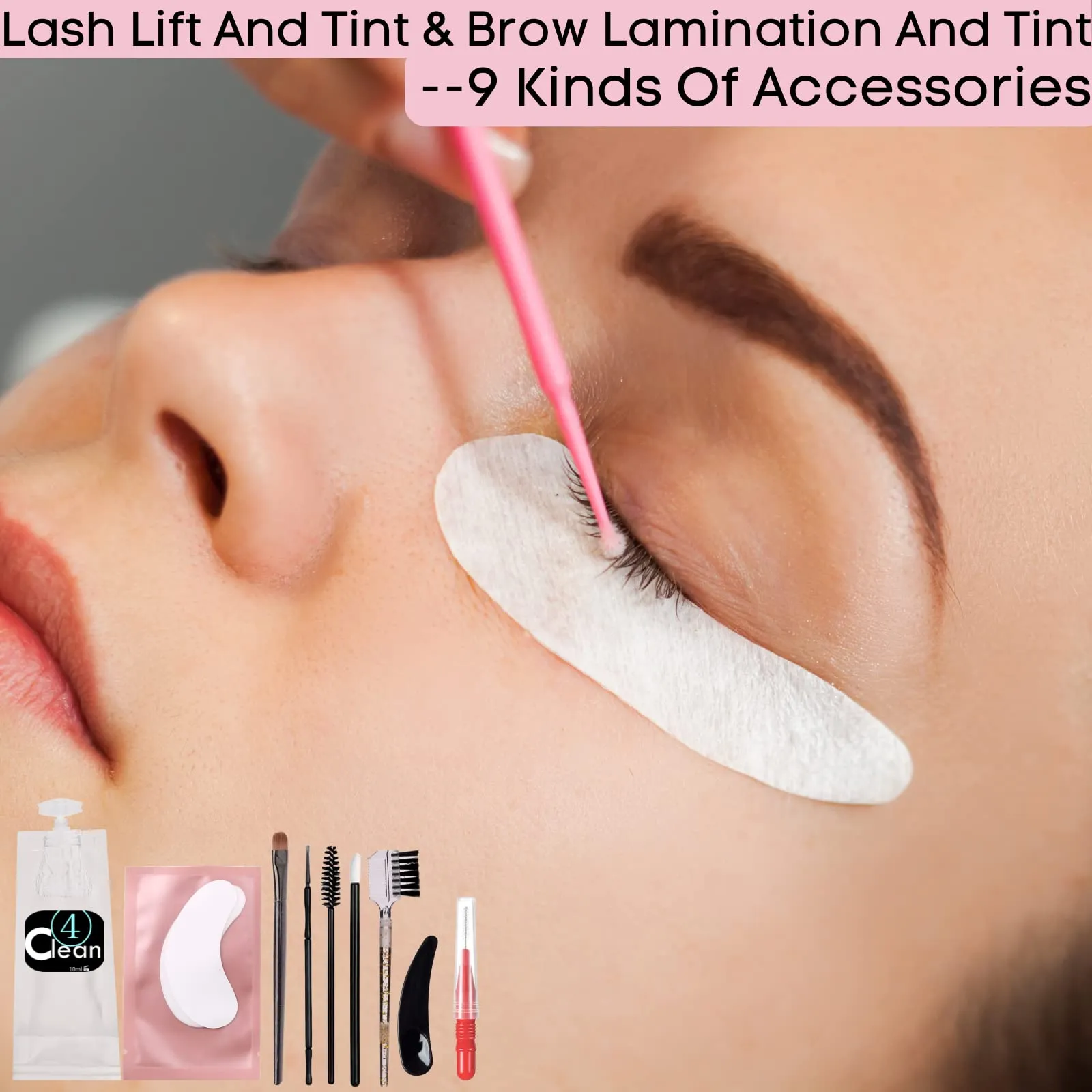 Eyelash Lift Tools, Eyelash Extensions Cleaner Remover Tools Kit Lash Lift Kit supplies, Brow Lamination Tools, DIY Lash Lifting Accessories, Full Lash, and Brow Brush Kit Home Use or Salon (lash brow tools kit)