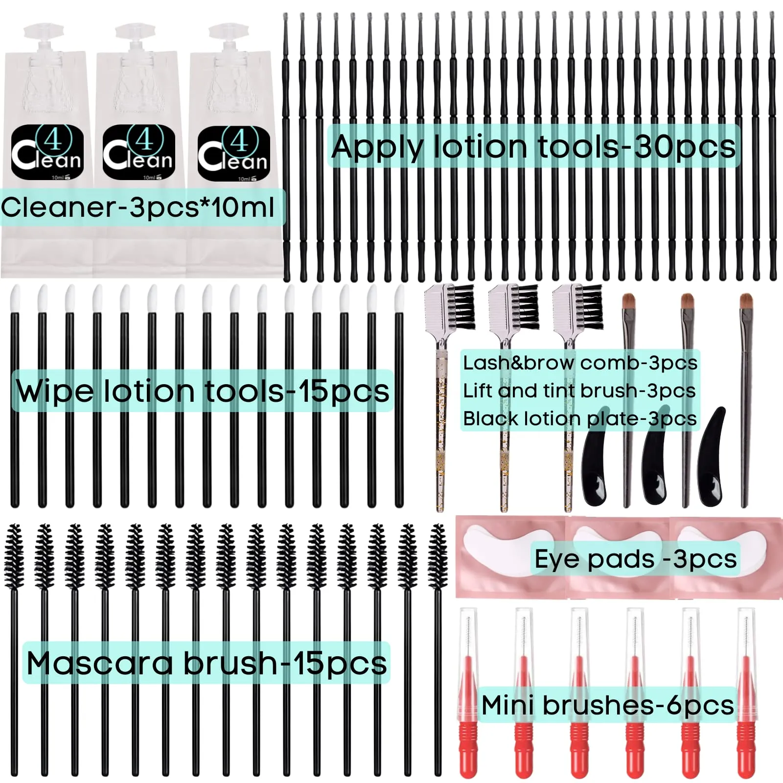 Eyelash Lift Tools, Eyelash Extensions Cleaner Remover Tools Kit Lash Lift Kit supplies, Brow Lamination Tools, DIY Lash Lifting Accessories, Full Lash, and Brow Brush Kit Home Use or Salon (lash brow tools kit)