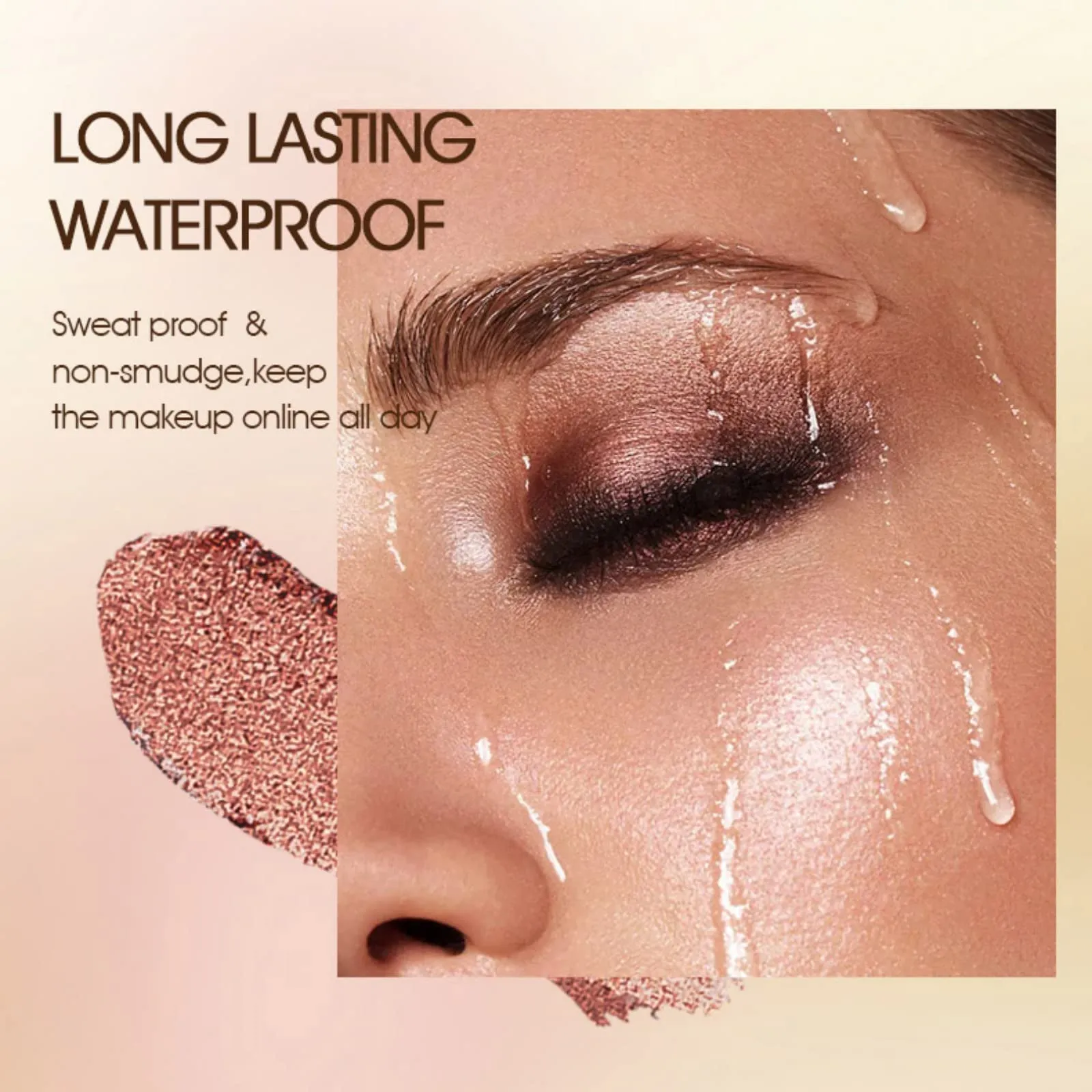 Eyeshadow Stick - Neutral and Brown Metallic Eye Shadow Stick Makeup - Champagne Matte & Glitter Eyeshadow - Creamy & Waterproof Eyeshadow Brightener Pencil (3# Nude   4# Caramel   10# Metallic)