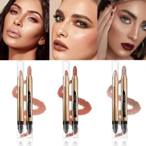 Eyeshadow Stick - Neutral and Brown Metallic Eye Shadow Stick Makeup - Champagne Matte & Glitter Eyeshadow - Creamy & Waterproof Eyeshadow Brightener Pencil (3# Nude   4# Caramel   10# Metallic)