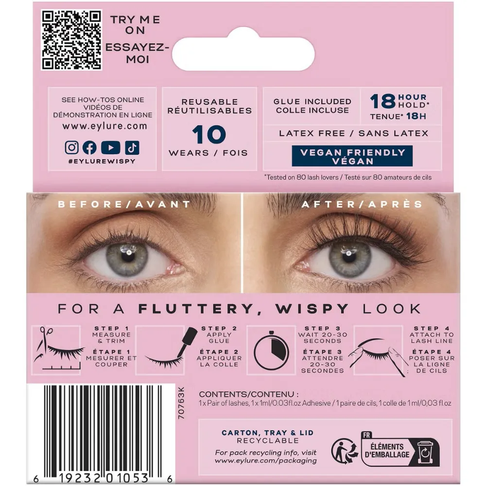 Eylure Light & Wispy 162 Natural Strip Lashes Black