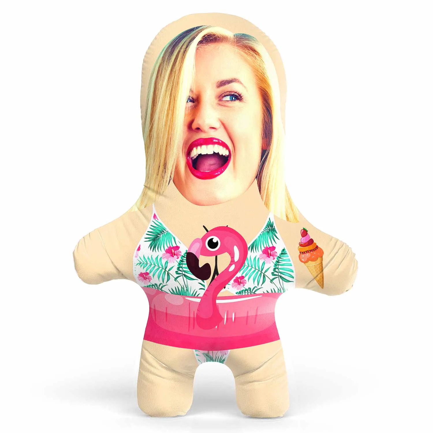 Flamingo Rubber Ring Face Pillow