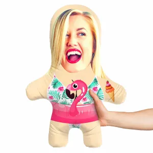 Flamingo Rubber Ring Face Pillow