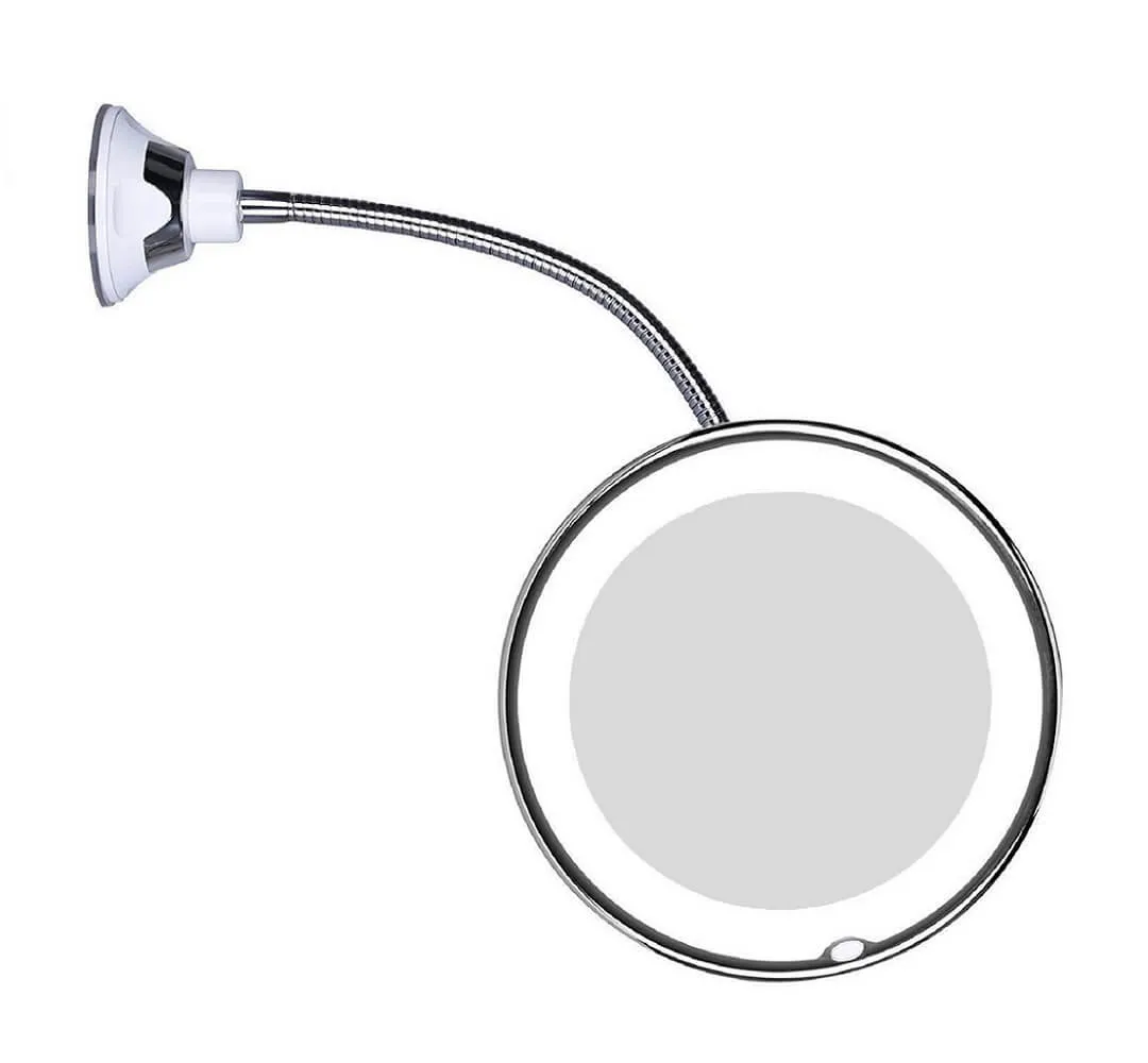 Flexible Gooseneck LED 10X Magnifying Makeup Mirror
