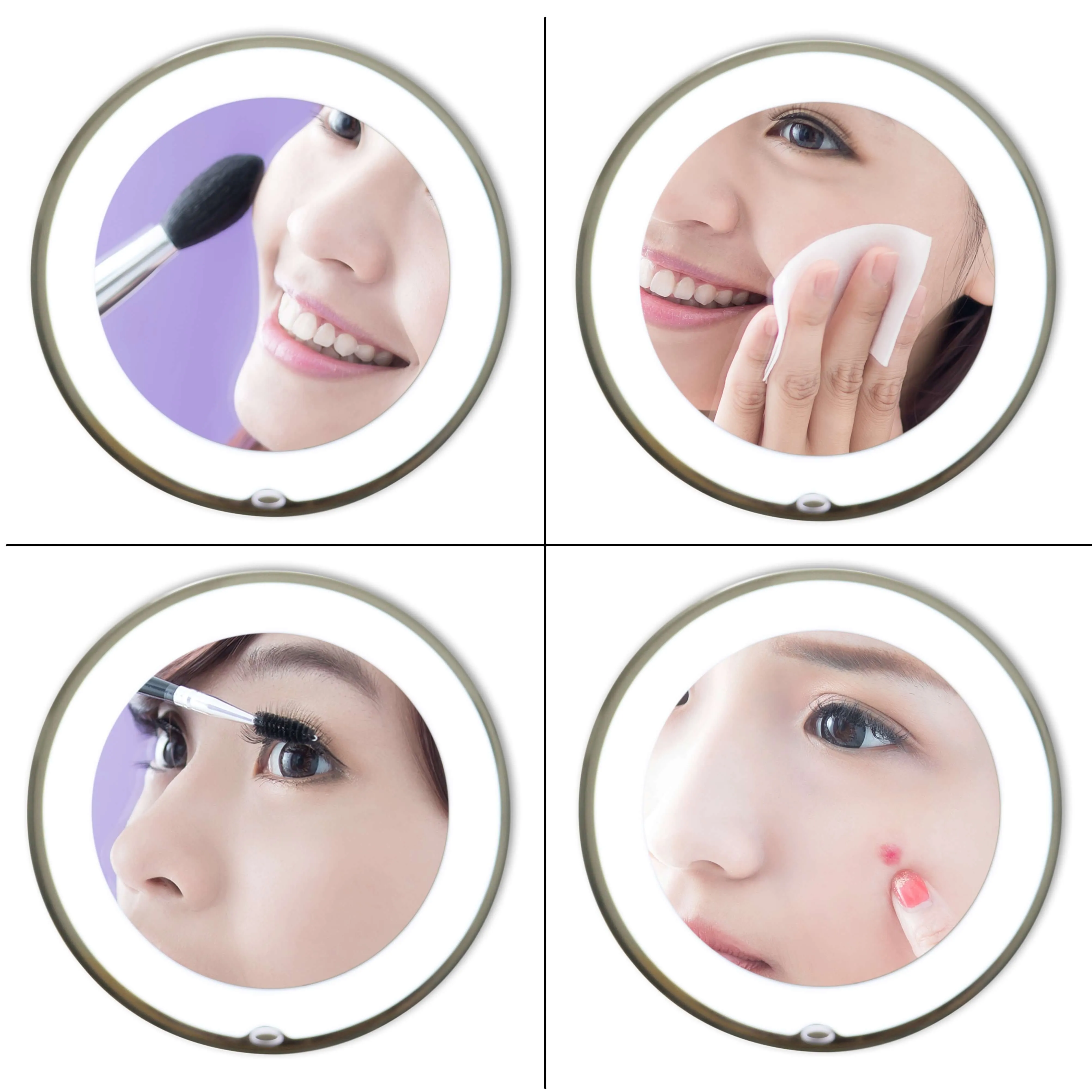 Flexible Gooseneck LED 10X Magnifying Makeup Mirror