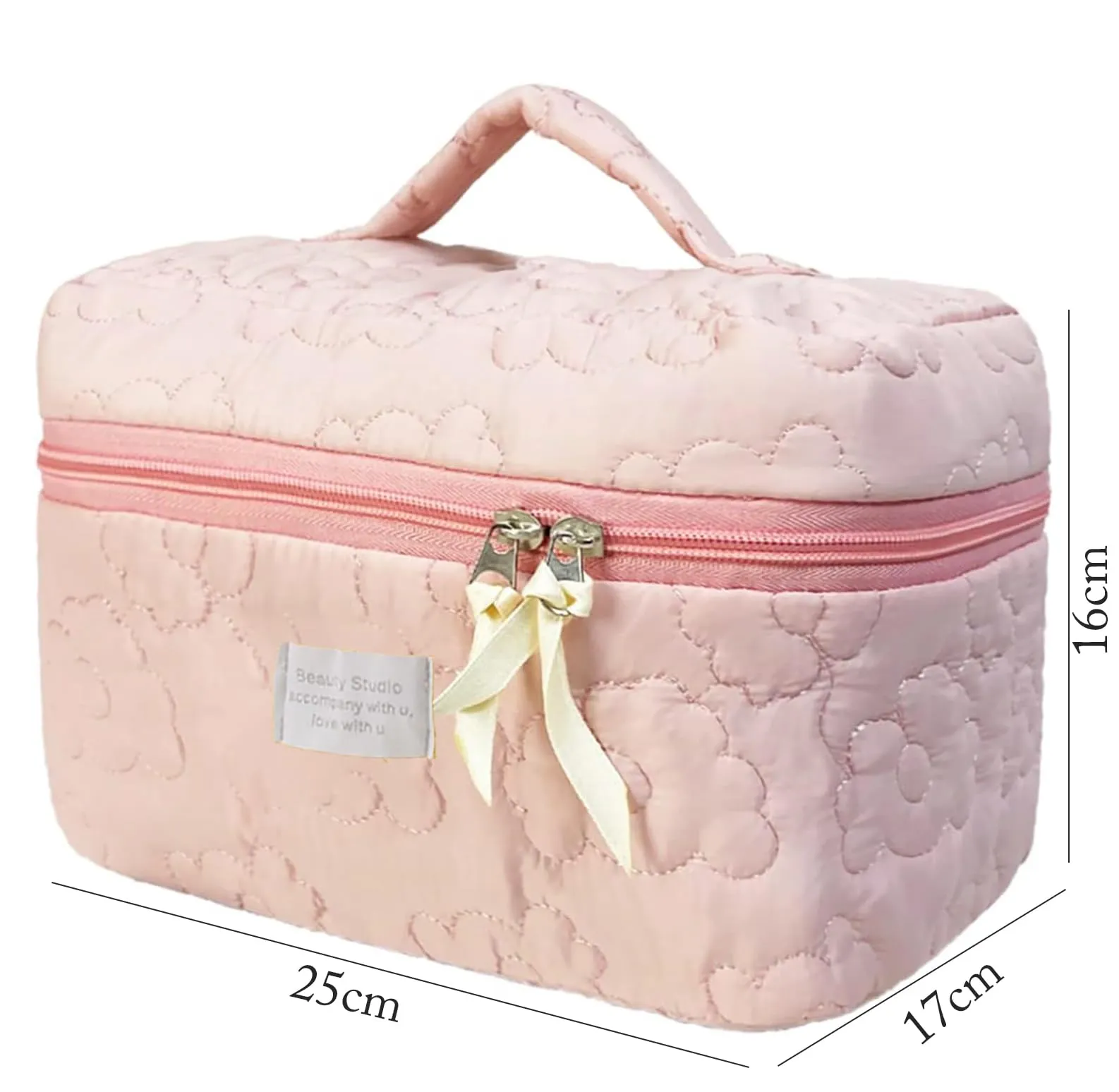 Flower Quilting Cloth Makeup Bag Travel Toiletry Bag with Handle Organizer