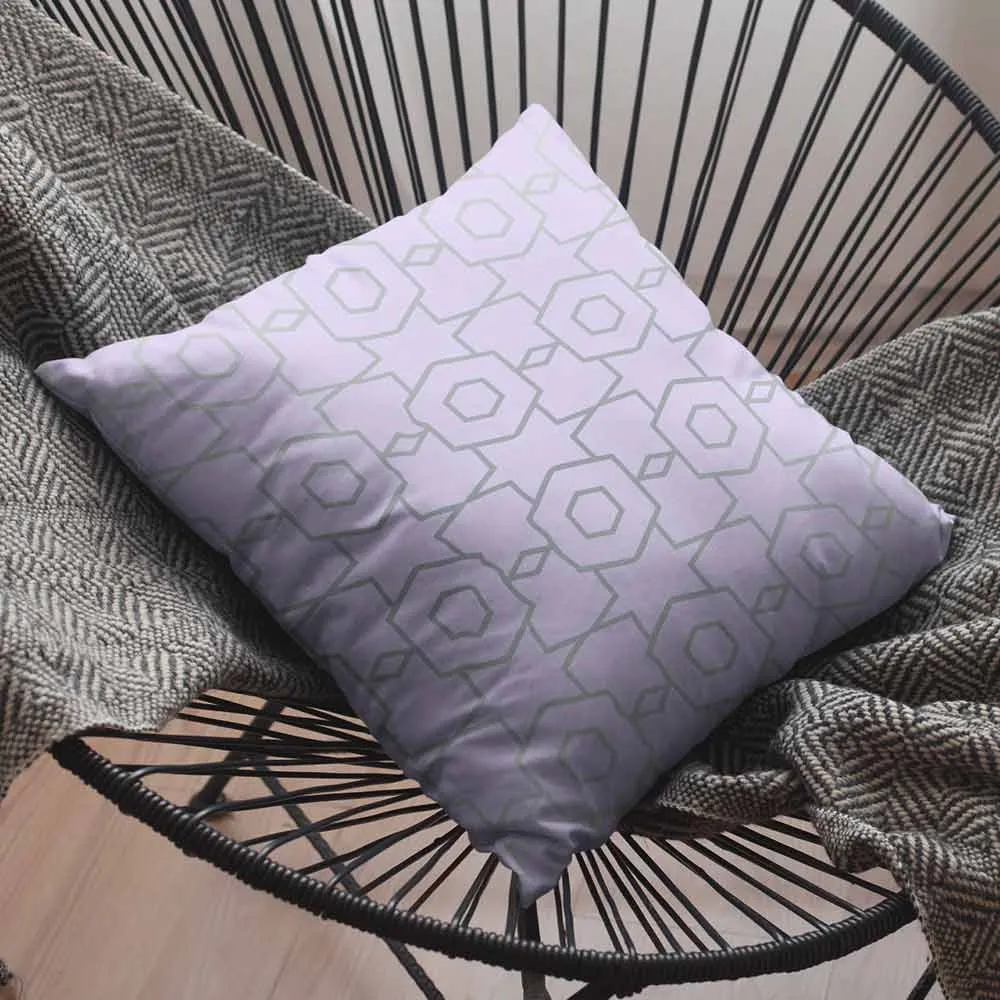 Geometric design purple cushion cover