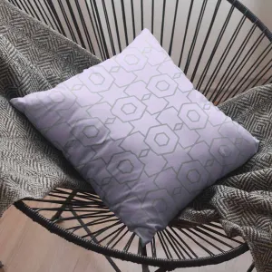 Geometric design purple cushion cover