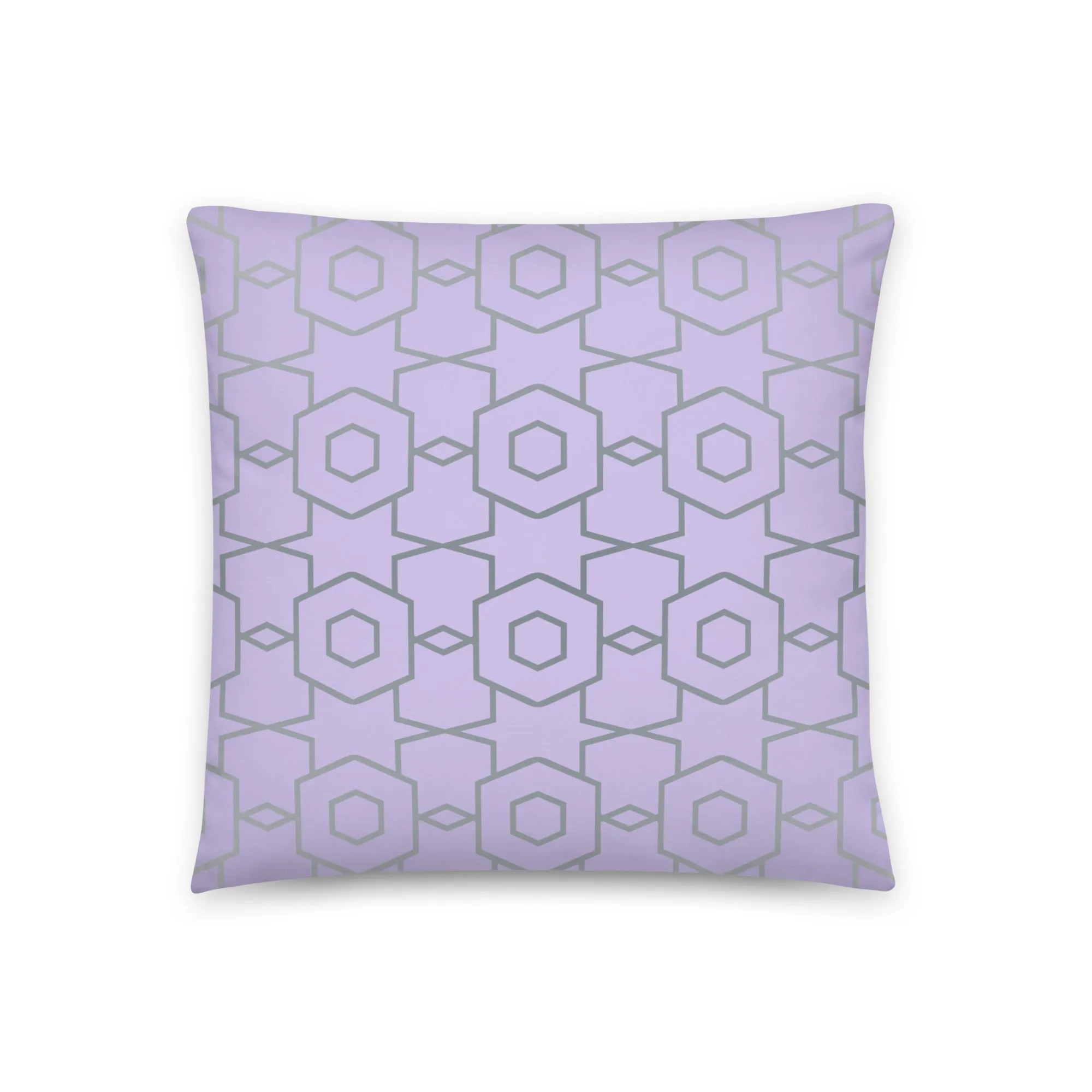Geometric design purple cushion cover