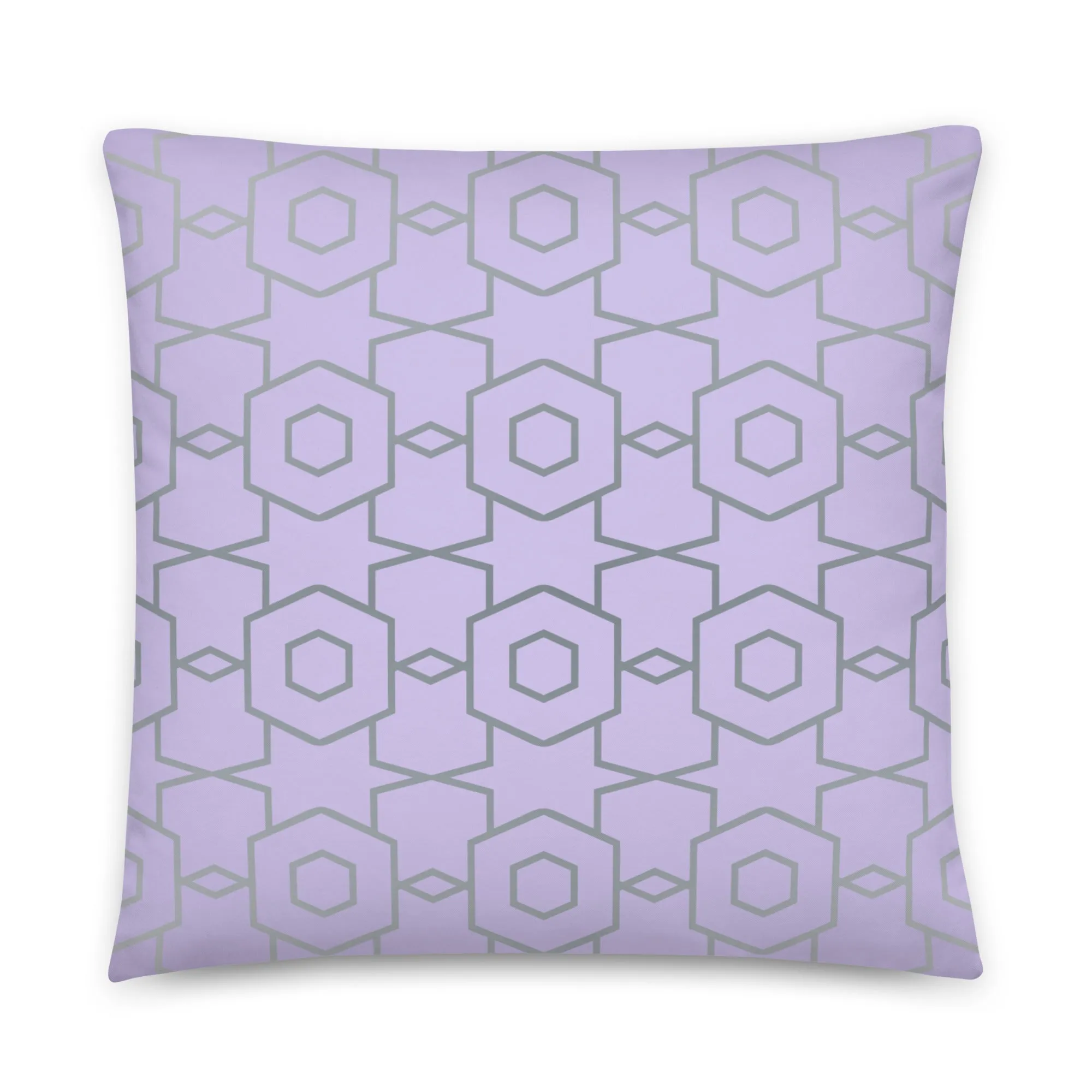 Geometric design purple cushion cover