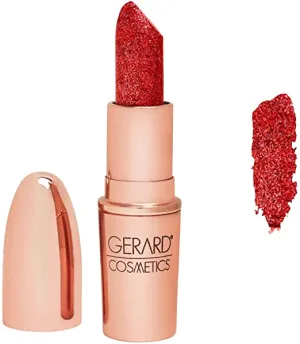 Gerard Cosmetics Glitter Lipstick (Cupid) | Red Lipstick with Sparkling Metallic Glitter | Long Lasting, Smooth Formula | Highly Pigmented Opaque Color | Cruelty Free & Made in USA